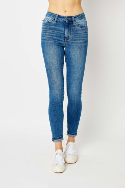 Cuffed Hem Skinny Jeans