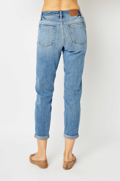 Cuffed Hem Slim Jeans