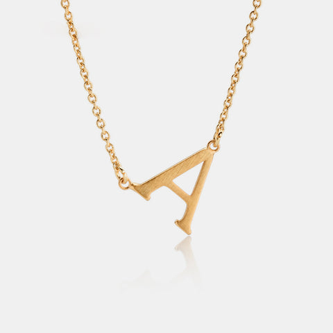 Copper Letter Pendant Necklace A to E