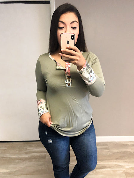 *New* Olive floral top