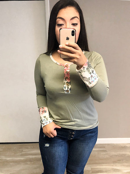 *New* Olive floral top